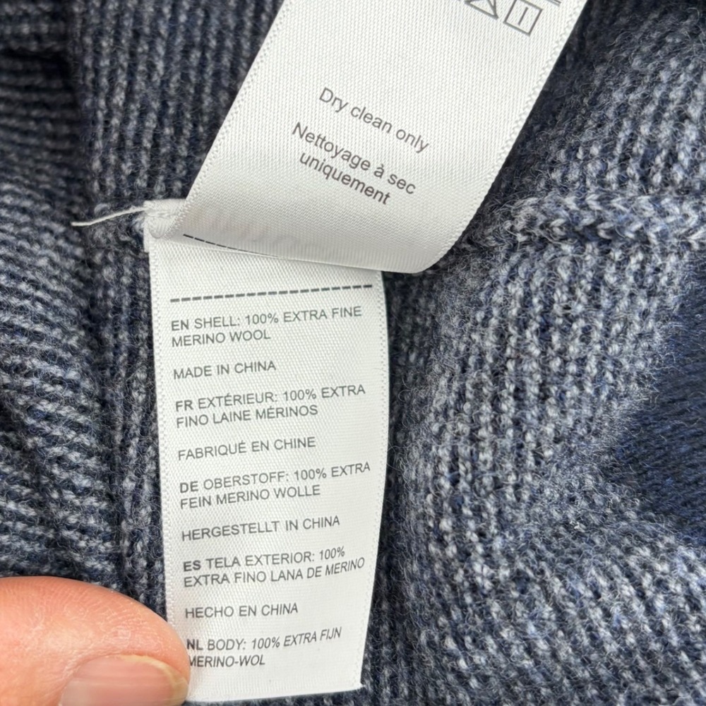 UNTUCKit Belguardo Jacquard 1/4 Zip M Sweater Medium Navy Extra Fine Merino WOOL - Picture 6 of 9